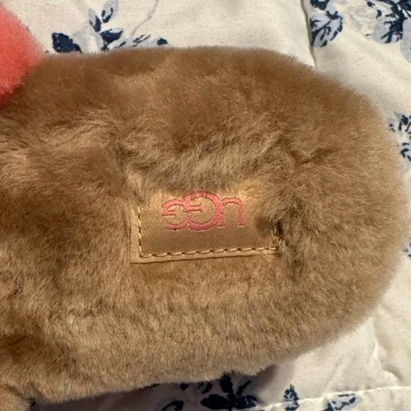 UGG Fuzzy Slide Sandals in Brown and Pink - Picture 5 of 6
